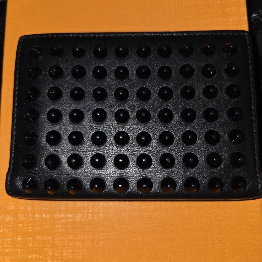 Christian Louboutin Black Studded Women's Card Wallet